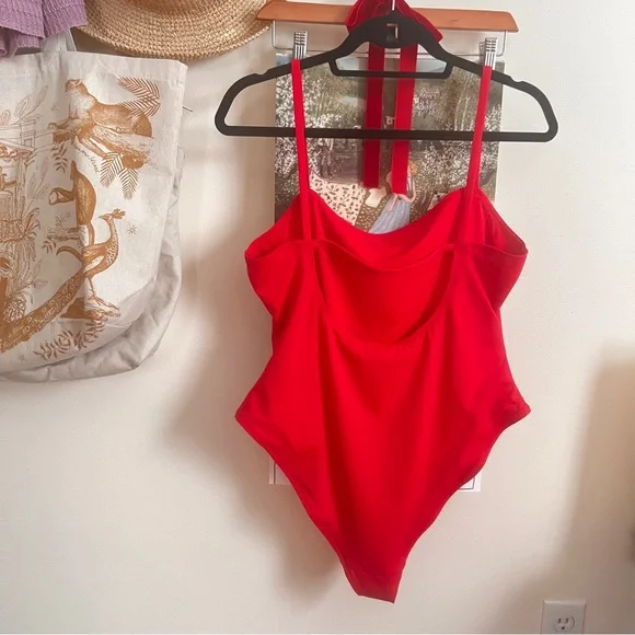NWOT Red Square Neck One Piece Negative Underwear - Picture 3 of 6